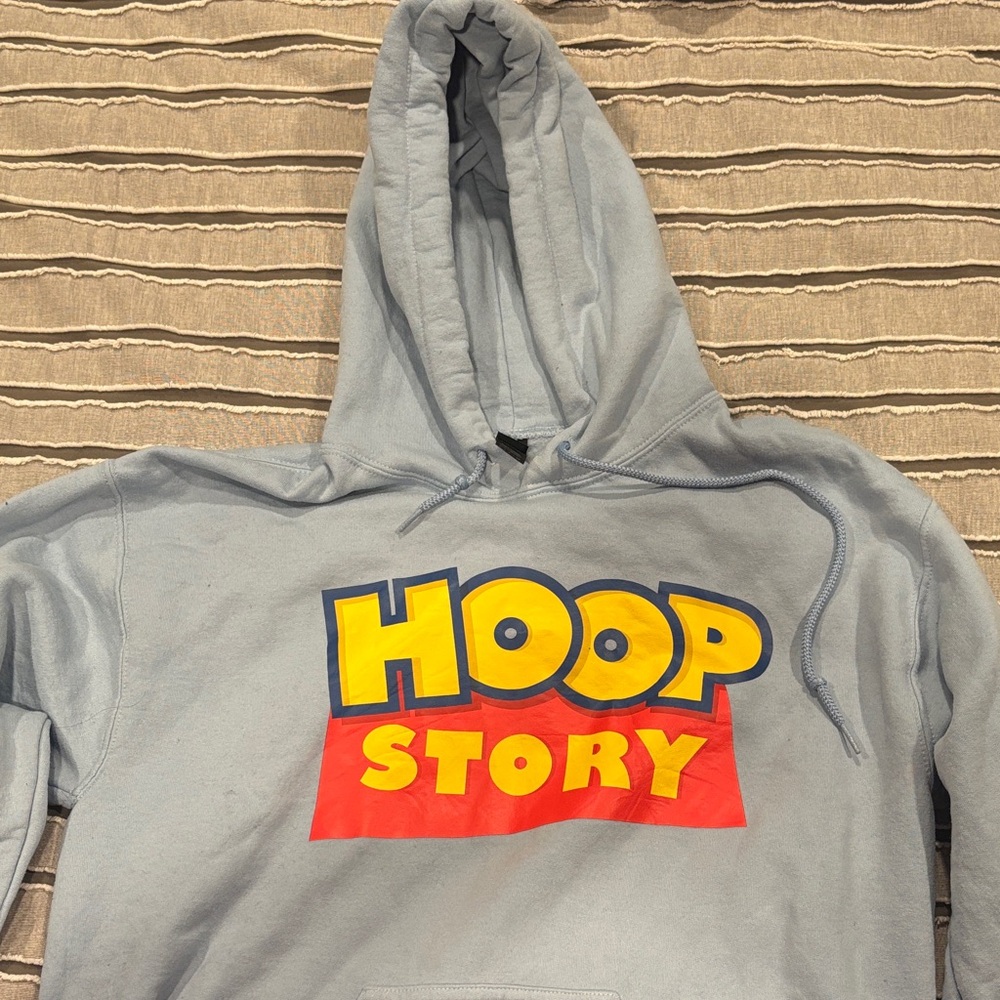 Gray Hoodie with Hoop Story Graphic